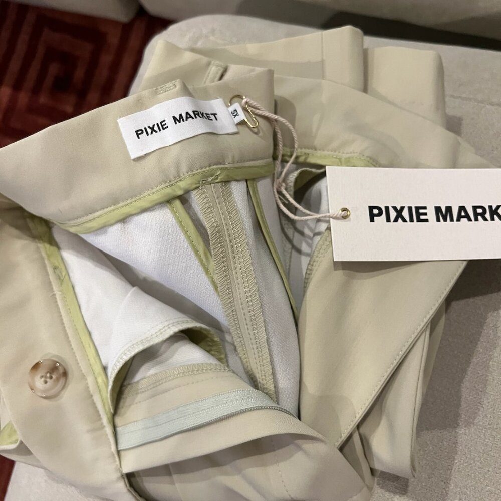 Pixie Market Black and Cream High-Waisted Pants-- Duplicate - Picture 2 of 7